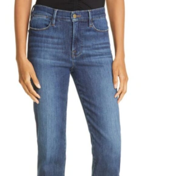 FRAME // ltd ed Le High Raw Hem Straight Leg Jeans - Picture 1 of 4